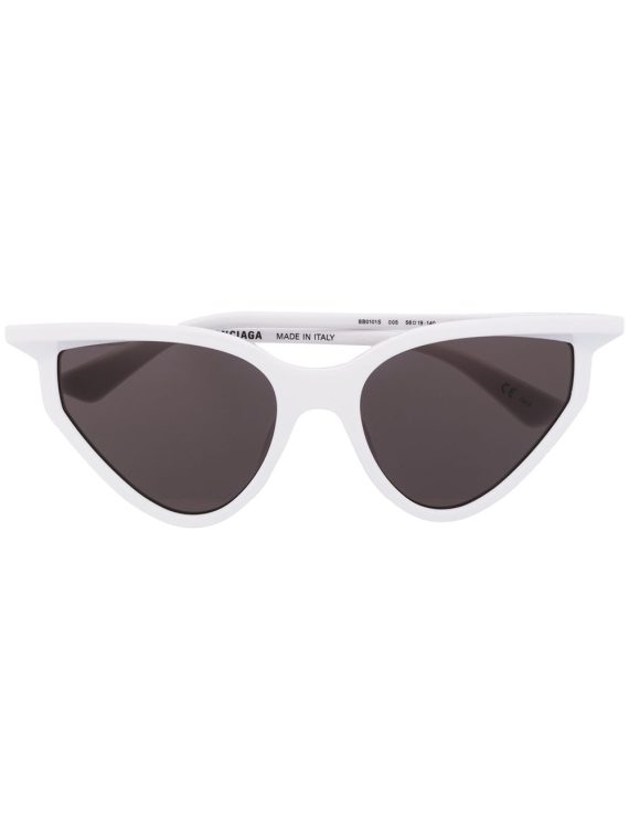 Balenciaga Eyewear نظارة شمسية بإطار عين القطة - أبيض