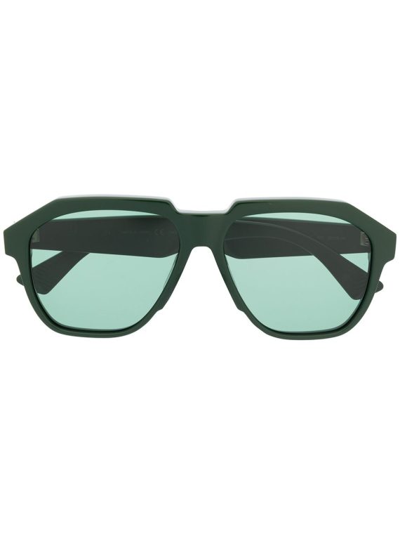 Bottega Veneta Eyewear نظارة شمسية بإطار أفياتور - أخضر
