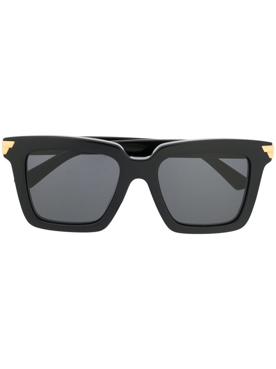 Bottega Veneta Eyewear نظارة شمسية بإطار كبير - أسود