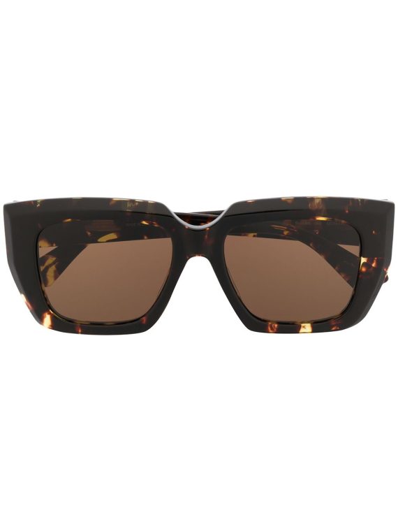 Bottega Veneta Eyewear نظارة شمسية بإطار مربع كبير - بني