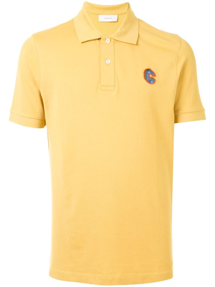 Cerruti 1881 قميص بولو بأكمام قصيرة وشعار - أصفر