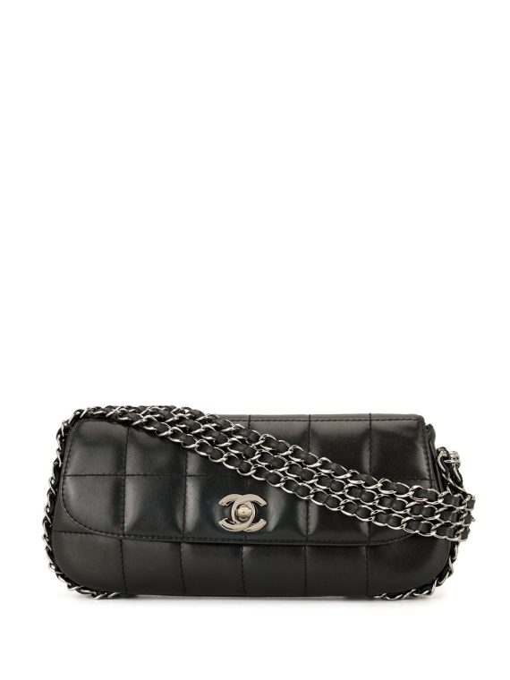 Chanel Pre-Owned حقيبة كتف شوكو بار - أسود
