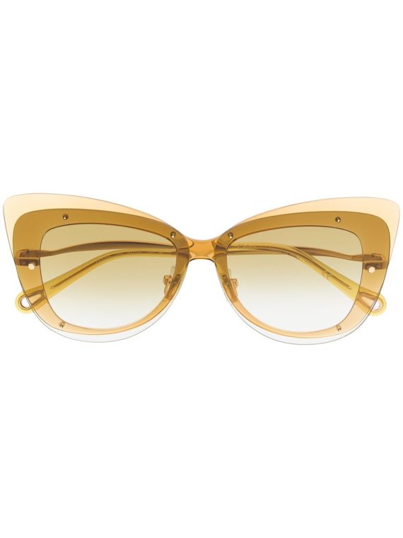 Chloé Eyewear نظارة شمسية بإطار عين القطة - أصفر