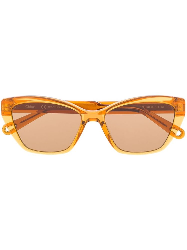 Chloé Eyewear نظارة شمسية مربعة بعدسات ملونة - بني
