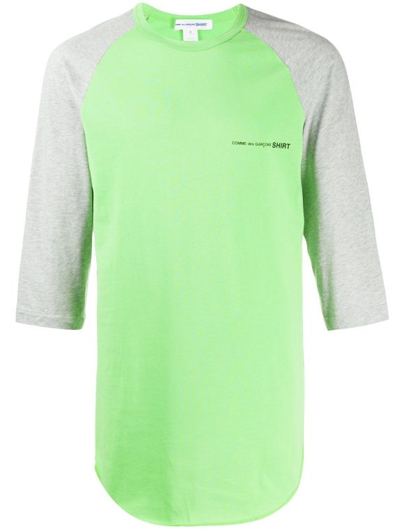 Comme Des Garçons Shirt تيشيرت بأكمام طويلة وشعار الماركة - أخضر