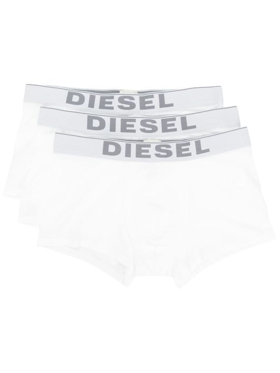 Diesel ثلاثة حزمة شعار الملاكم موجزات - أبيض