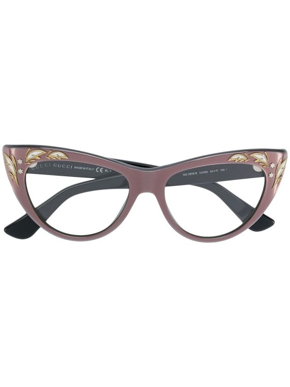 Gucci Eyewear منمق القط العين النظارات - متعدد الألوان