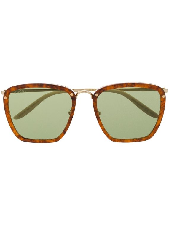 Gucci Eyewear نظارة شمسية بإطار مربع GG0673S - بني