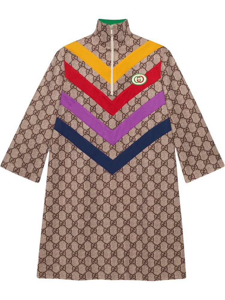 Gucci فستان بطبعة شعار GG - ألوان محايدة