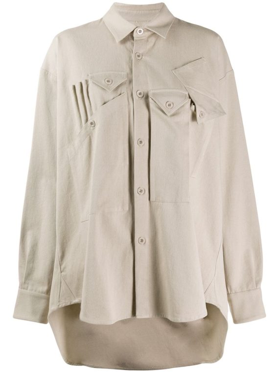Katharine Hamnett London oversized button down shirt - ألوان محايدة