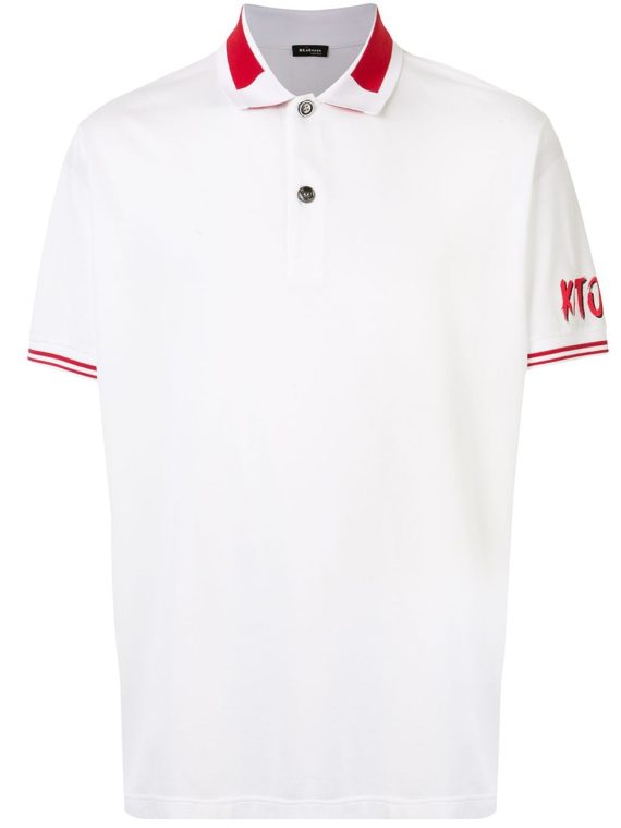 Kiton قميص بولو بطبعة شعار الماركة - أبيض