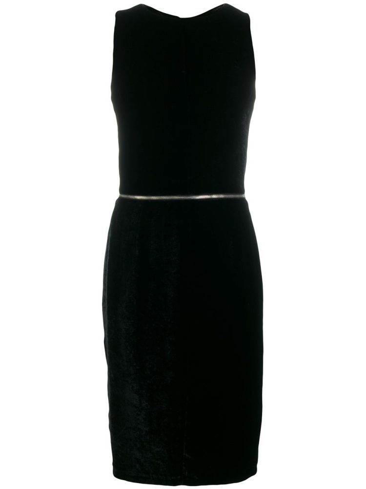 MM6 Maison Margiela فستان للركبة بسحاب - أسود