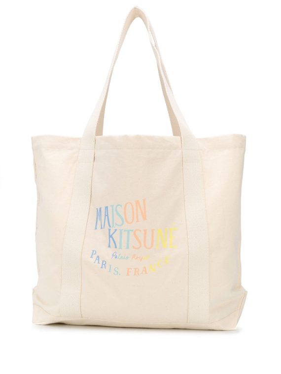 Maison Kitsuné حقيبة عملية بطبعة شعار الماركة - أسود