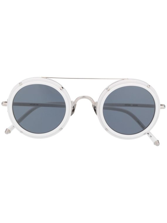 Matsuda نظارة شمسية بإطار مستدير - أبيض
