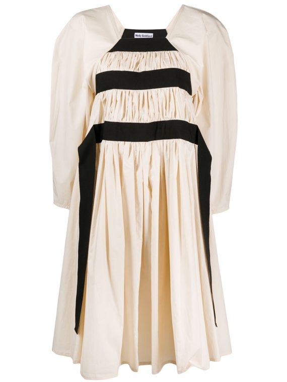 Molly Goddard فستان بتصميم فلير - ألوان محايدة
