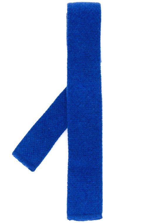N.Peal ربطة عنق سادة منسوجة - أزرق