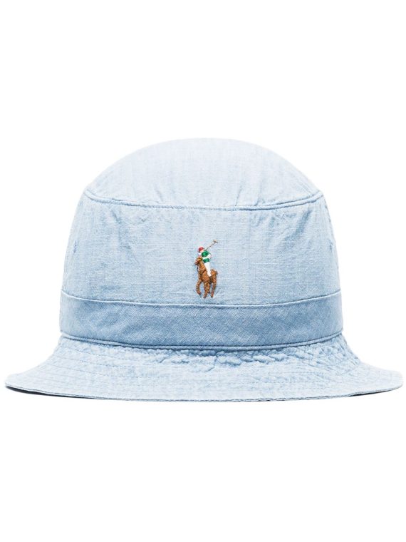 Polo Ralph Lauren قبعة دلو بشعار - أزرق