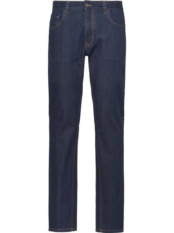 Prada جينز مستقيم بخصر متوسط - أزرق