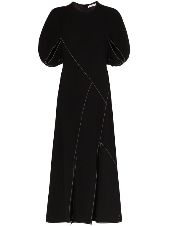 Rejina Pyo فستان طويل بشرائط - أسود