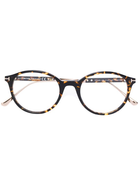 Tom Ford Eyewear نظارة بإطار مستدير - أسود