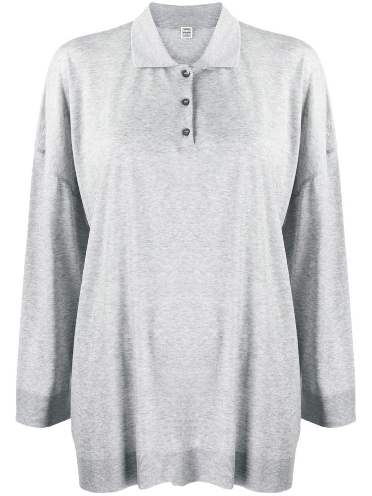 Totême قميص بولو بتصميم واسع - رمادي