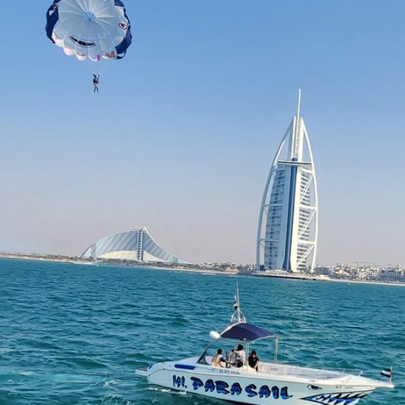 Parasailing In The Middle Of The Sea At 500ft For One Or Two MI Yacht Dubai Musa Ibrahim Leisure Yachts And Boat Rental Dubai UAE