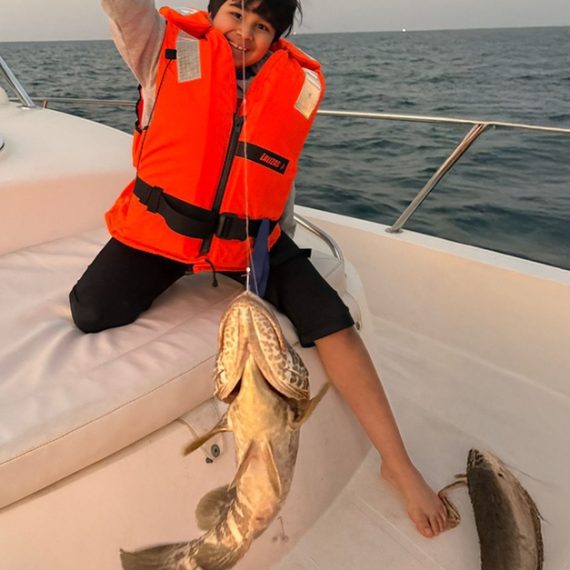 5-Hour Fishing Sharing Trip On 34ft Boat For A Child Or Up To 2 Adults Smart choice leisure yachts and boat rental LLC Dubai UAE