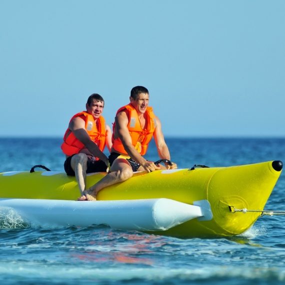 Thrilling Rides: 30-Min Inflatable Banana Or Donut-Shaped Boat Ride Dream Team Watersports Dubai UAE