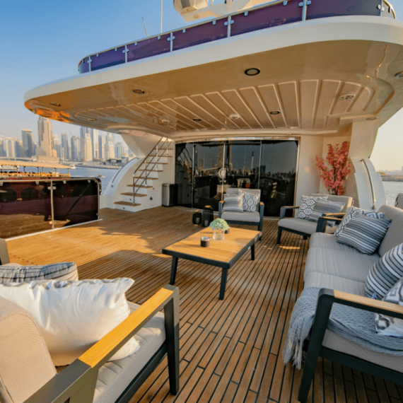 Dubai Harbour Superyacht Experience with Live station & Drinks Boat Tours and Cruises