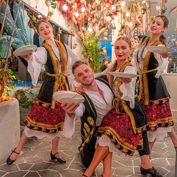 Unlimited Greek Dining Experience With Live Band & Opa Show C SEAFOOD RESTAURANT Dubai UAE